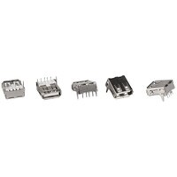 Main product image for USB-A Female 90 Degree Solder Terminal PCB Mount Con 090-132